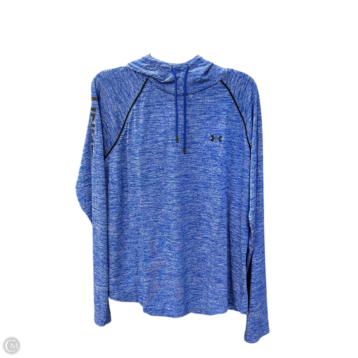 Athletic Top Long Sleeve Hoodie By Under Armour In Blue, Size: Xxl