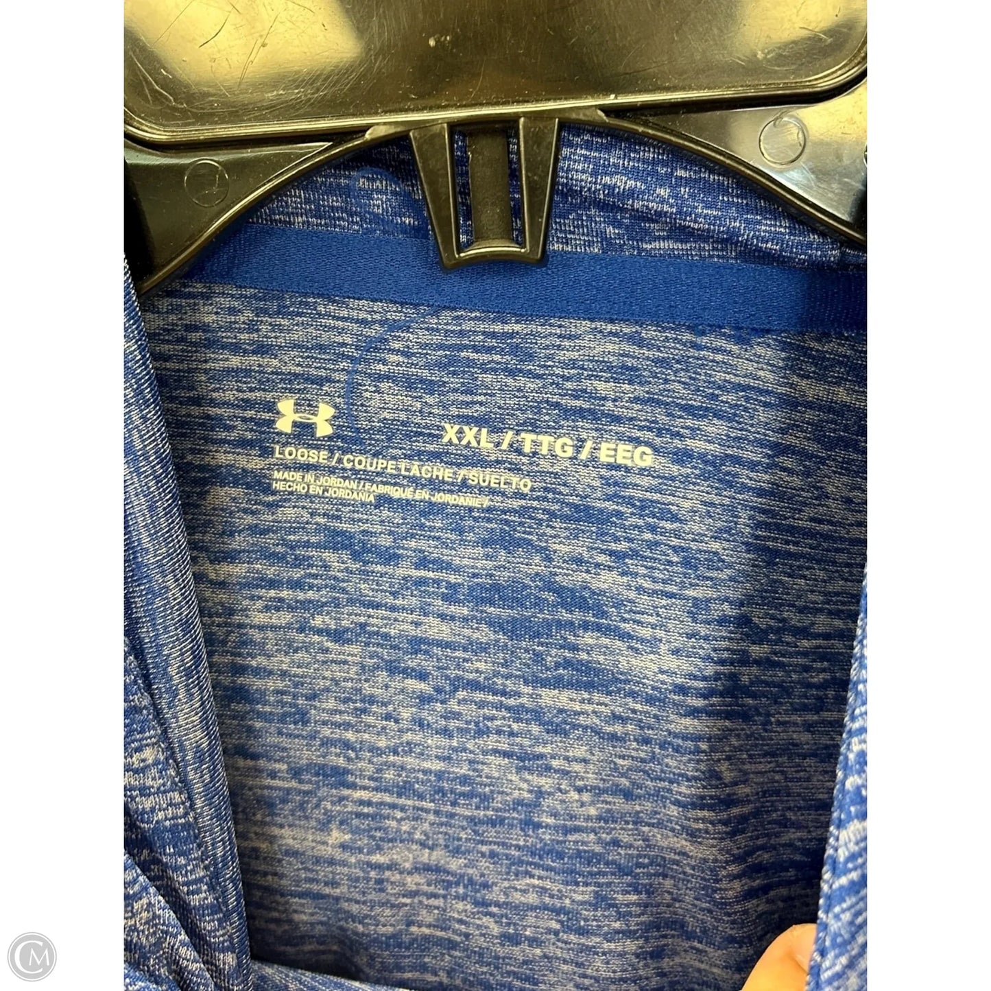 Athletic Top Long Sleeve Hoodie By Under Armour In Blue, Size: Xxl