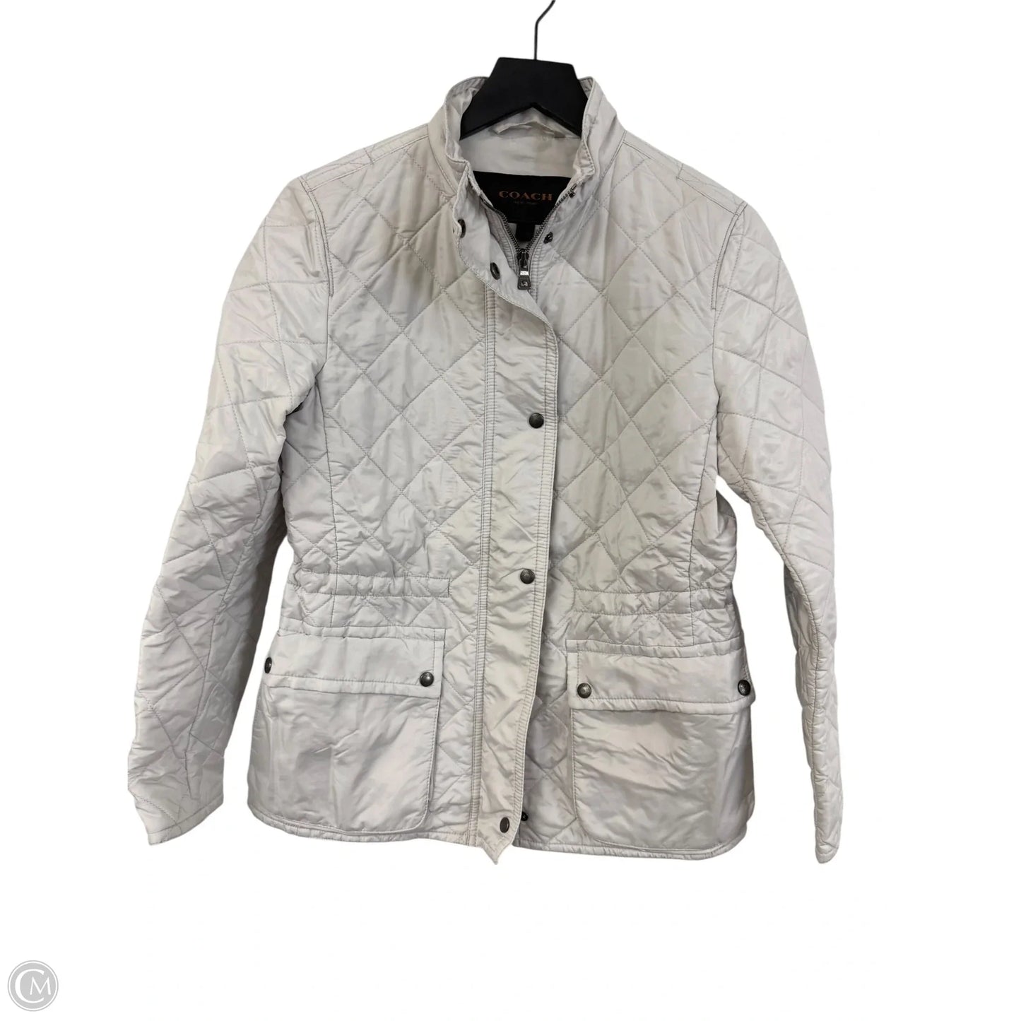 Jacket Designer By Coach In Grey, Size: S