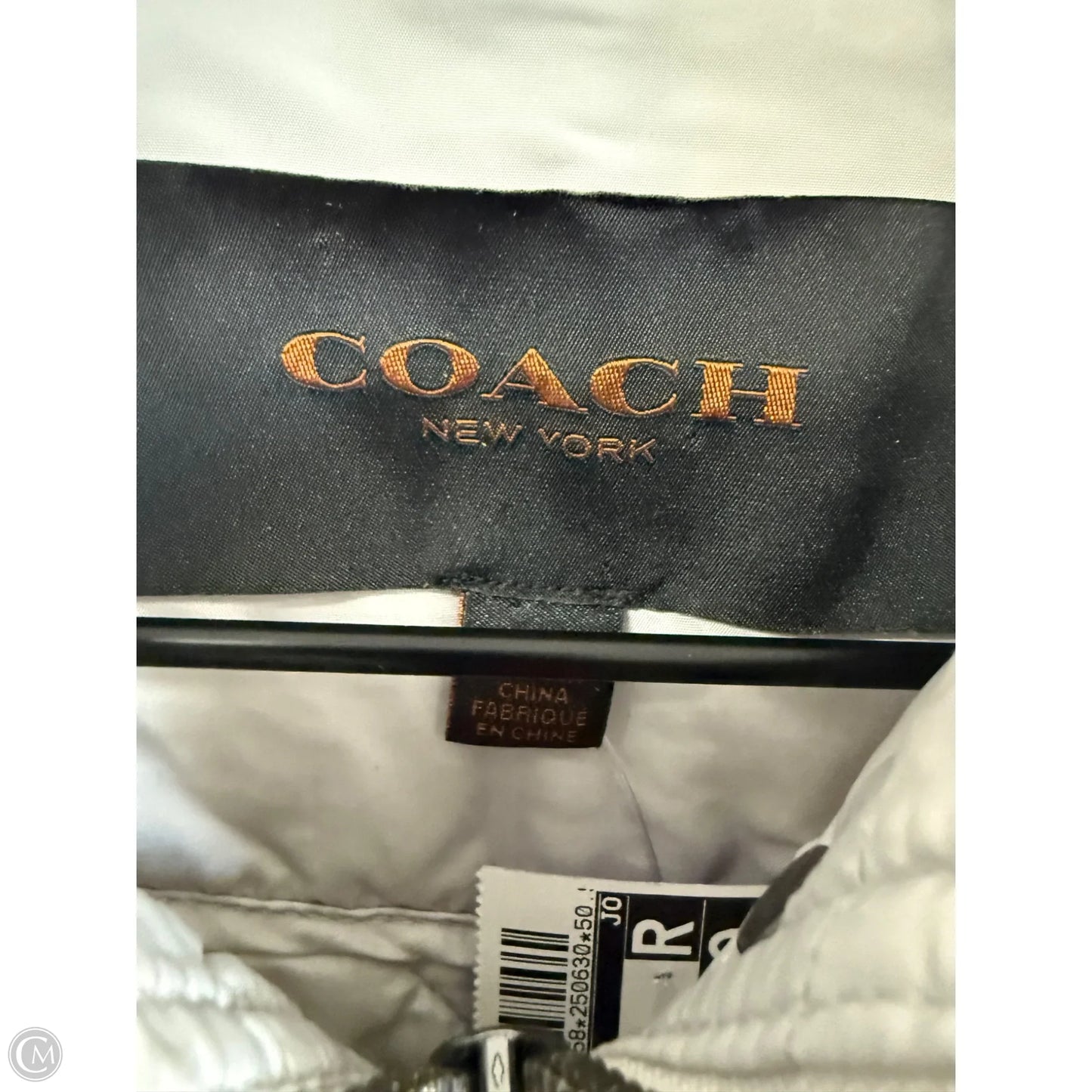 Jacket Designer By Coach In Grey, Size: S