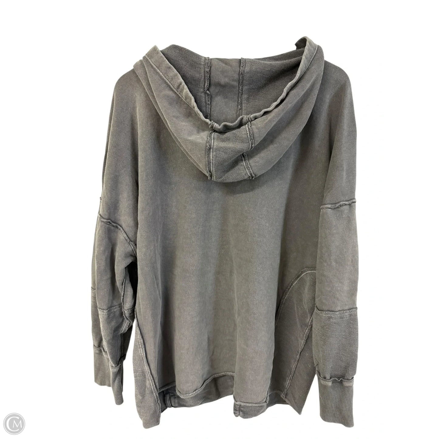 Sweatshirt Hoodie By Free People In Grey, Size: L