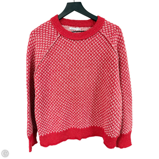 Sweater By Staccato In Red & White, Size: M