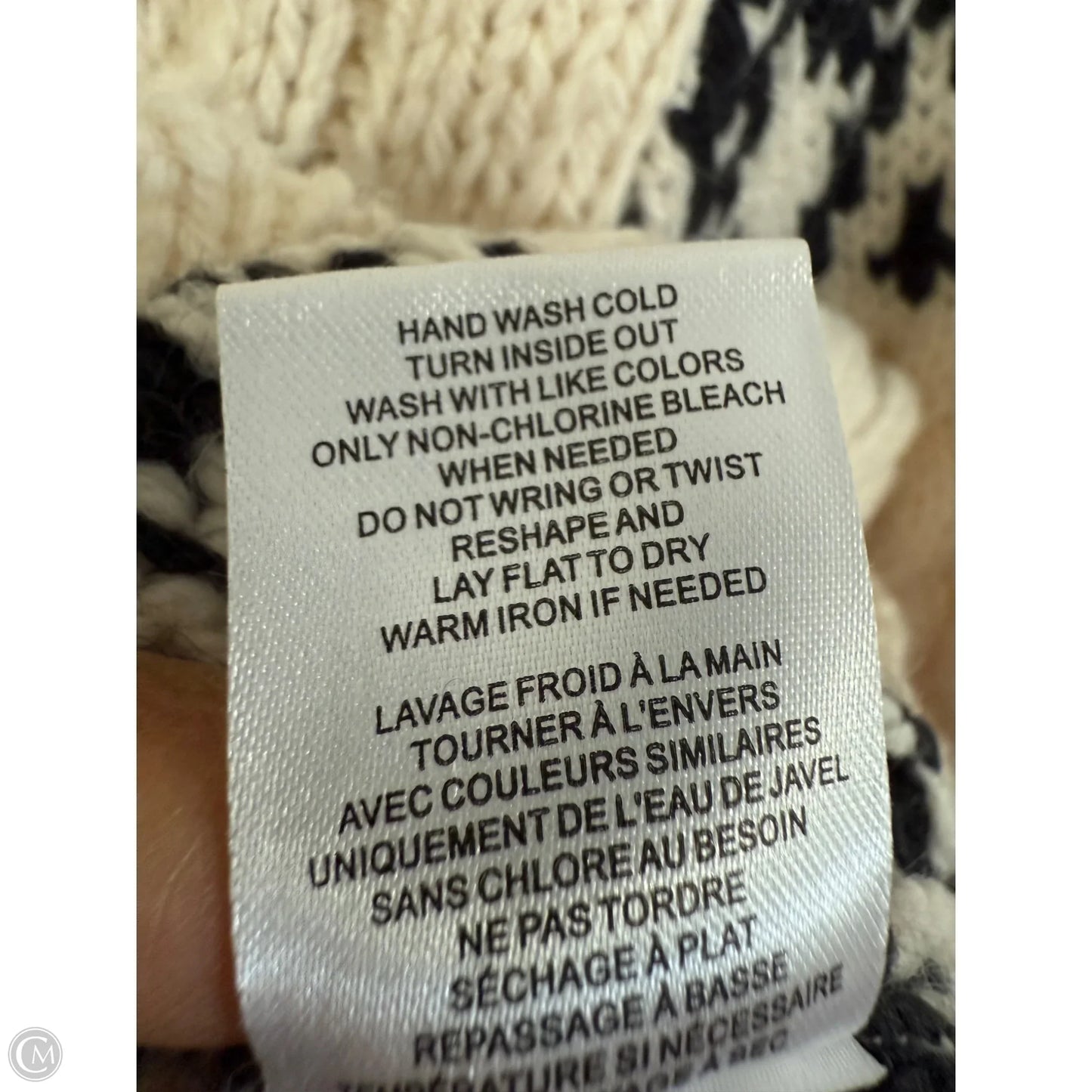 Sweater By Z Supply In Black & Cream, Size: M