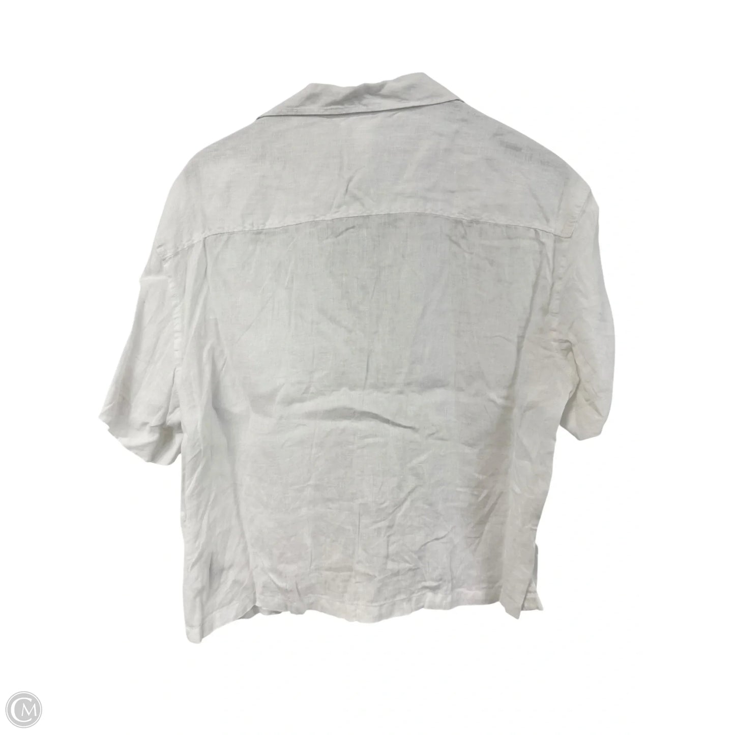 Blouse Short Sleeve By H&m In White, Size: M