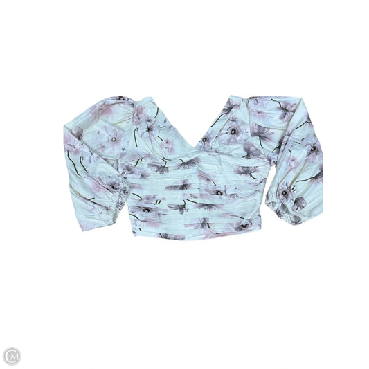 Top Long Sleeve By Express In Cream & Pink, Size: S