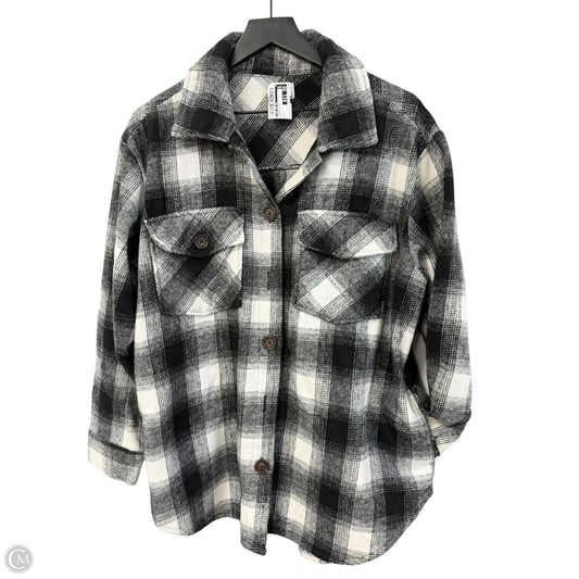 Jacket Shirt By Time And Tru In Black & White, Size: L