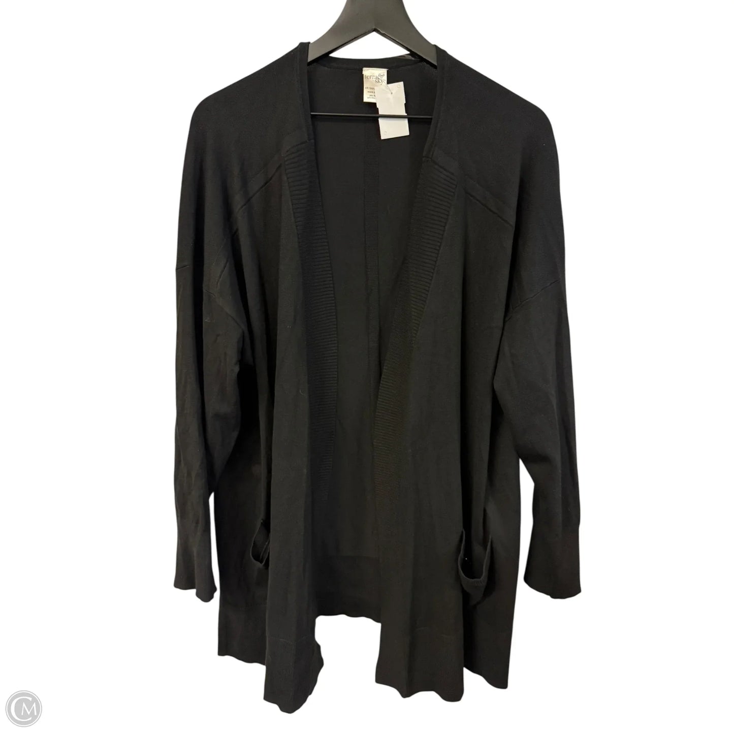 Cardigan By Terra & Sky In Black, Size: 2x