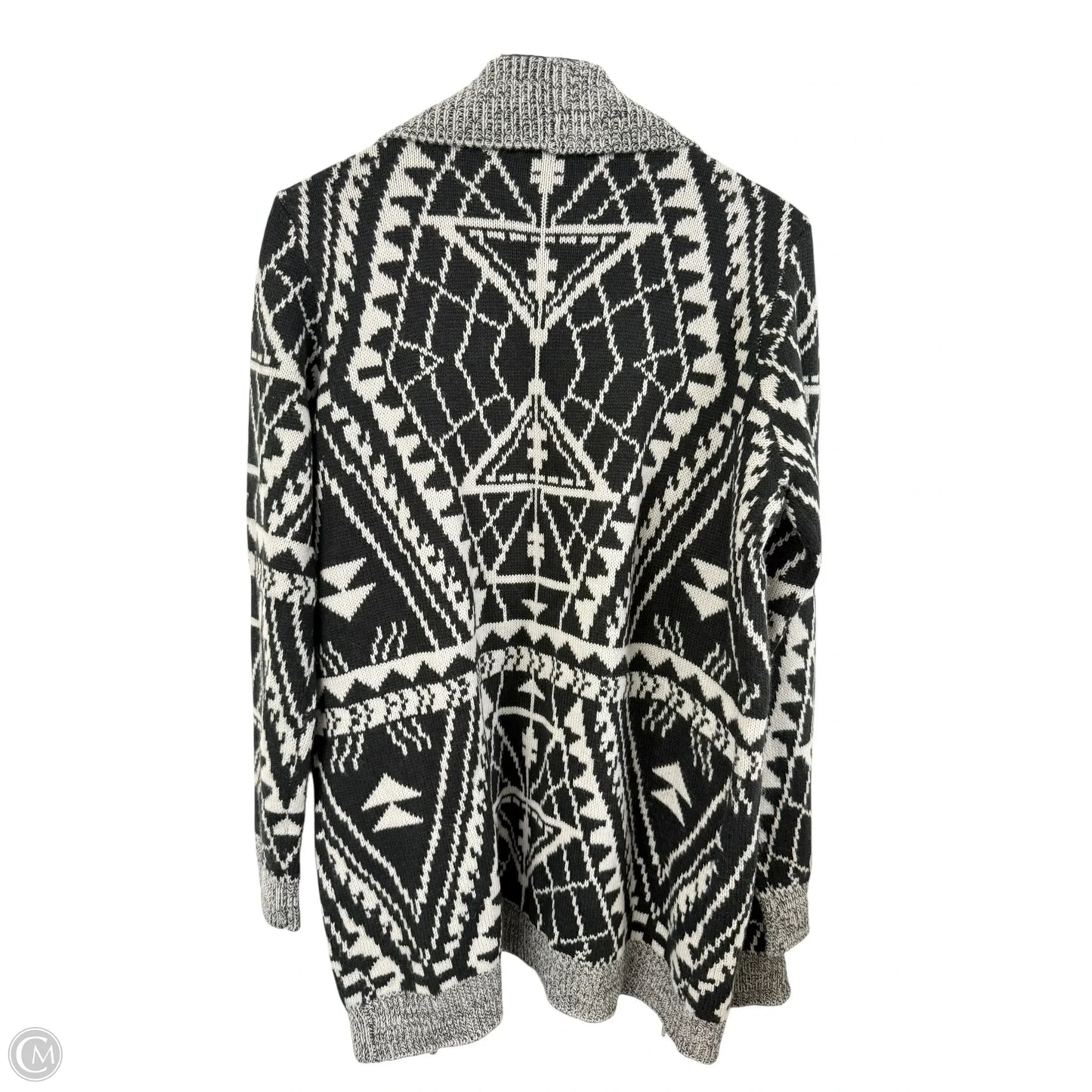 Sweater Cardigan By Bb Dakota In Black & Grey, Size: L