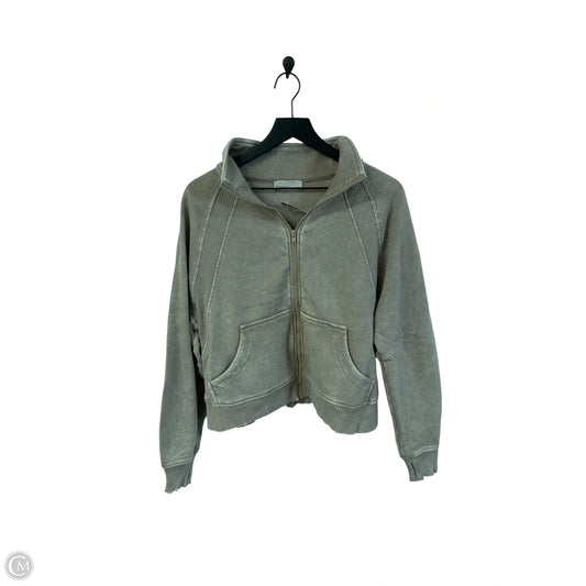 Sweatshirt Collar By Zenana Outfitters In Beige, Size: L