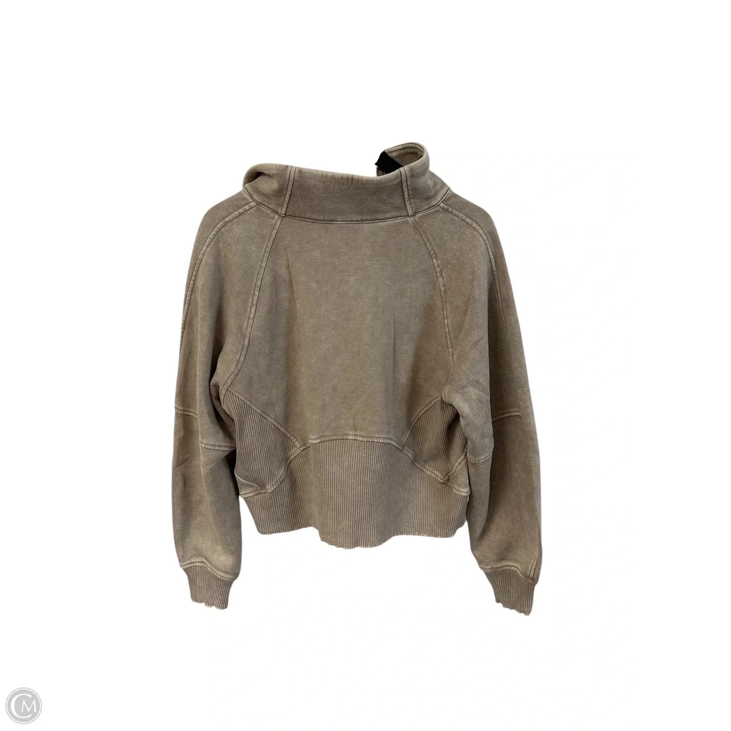 Sweatshirt Collar By Zenana Outfitters In Beige, Size: L