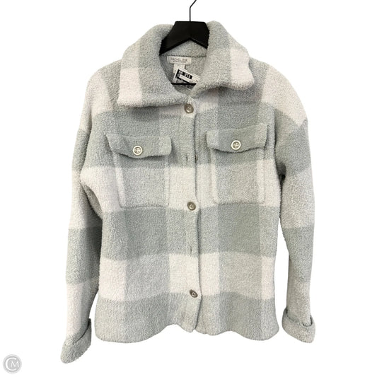 Jacket Shirt By Rachel Zoe In Green & White, Size: S