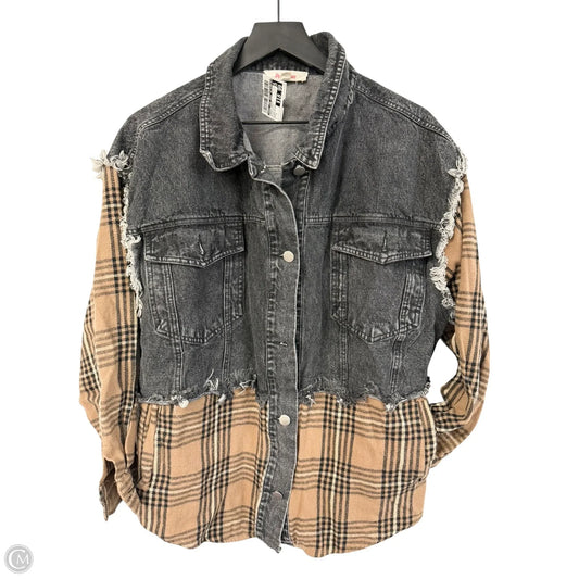 Jacket Denim By Peach Love Cream California In Black Denim, Size: L