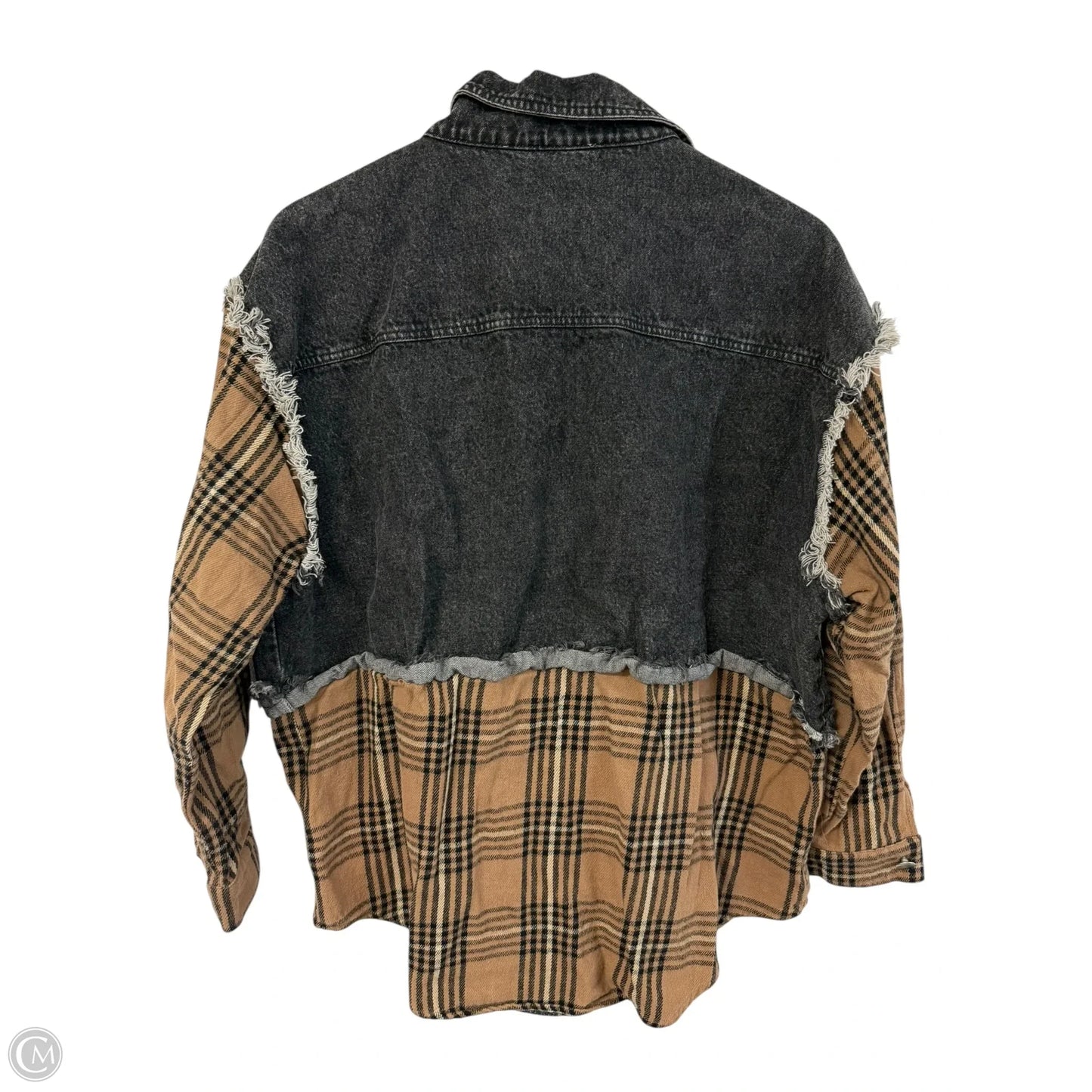 Jacket Denim By Peach Love Cream California In Black Denim, Size: L