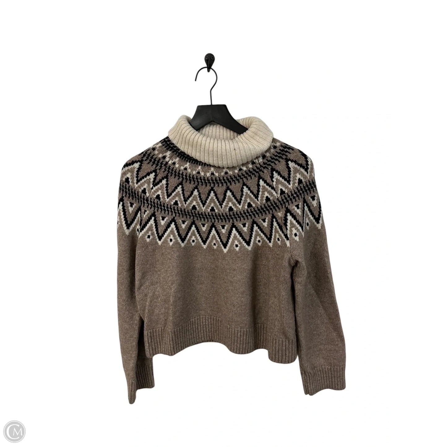 Sweater By H&m In Brown & Cream, Size: S