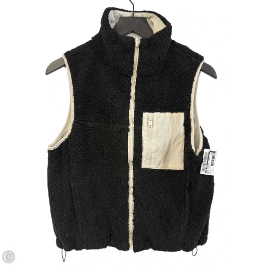 Vest Faux Fur & Sherpa By Love Tree In Black & Cream, Size: S