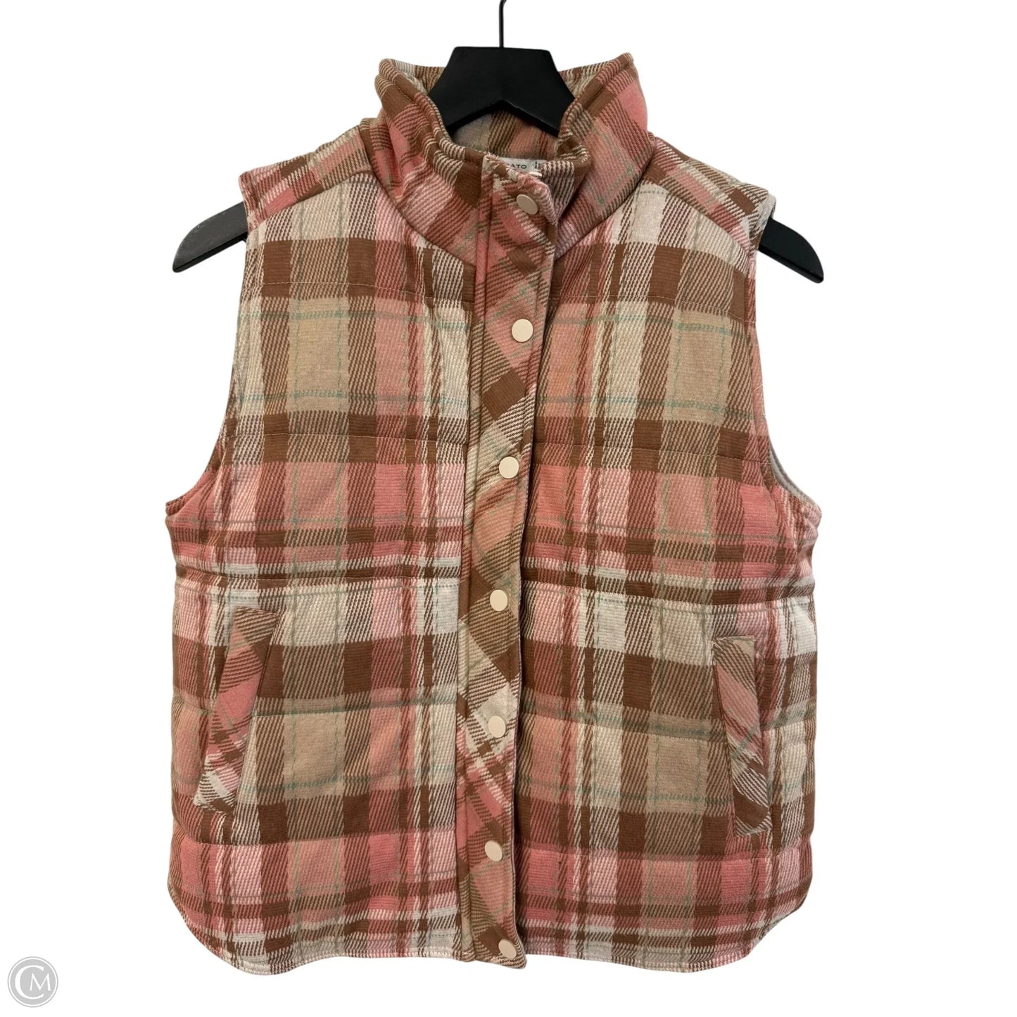 Vest Puffer & Quilted By Staccato In Brown & Pink, Size: S