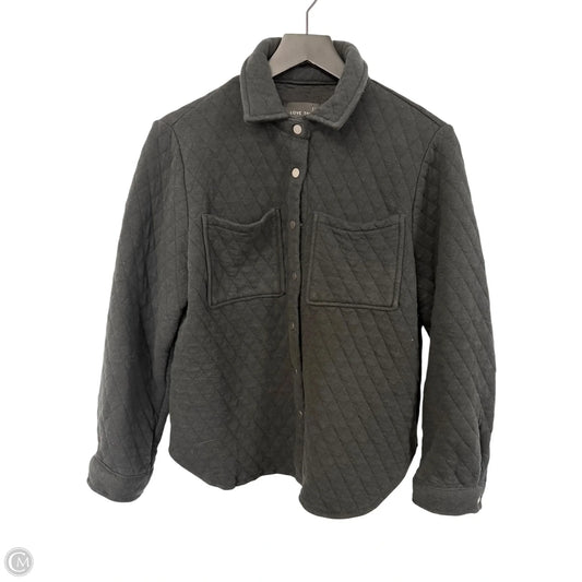 Jacket Shirt By Love Tree In Black, Size: L