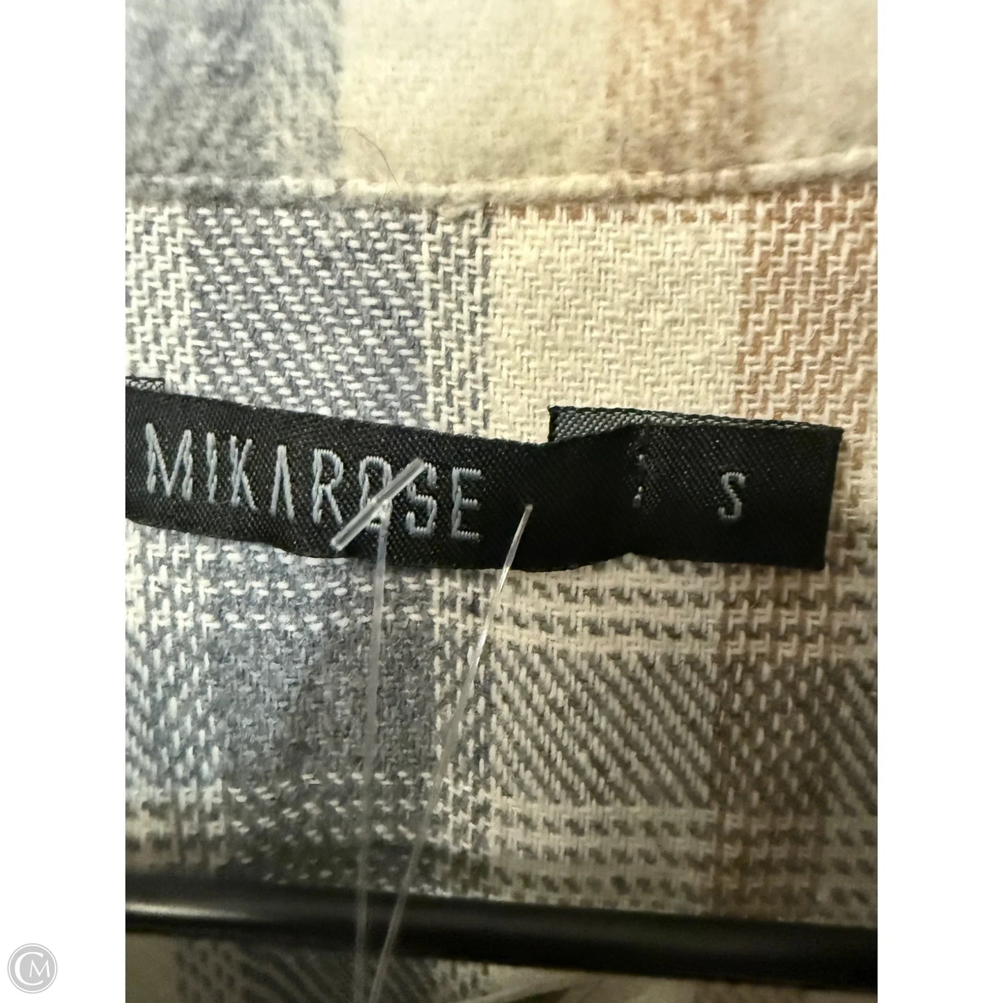 Jacket Shirt By Clothes Mentor In Cream & Grey, Size: S