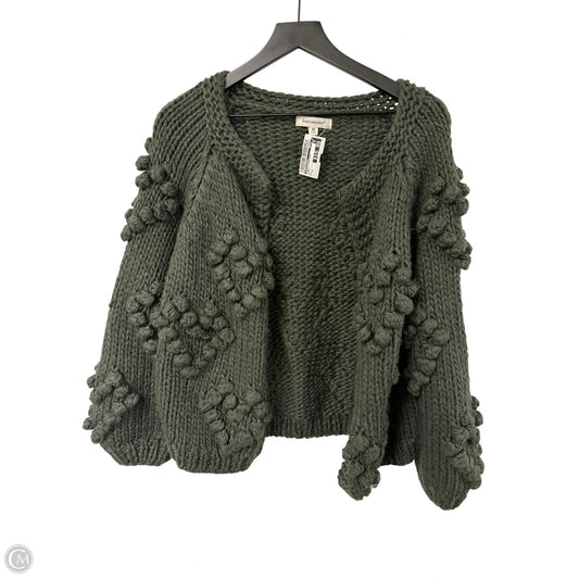 Sweater Cardigan By Francesca's In Green, Size: M
