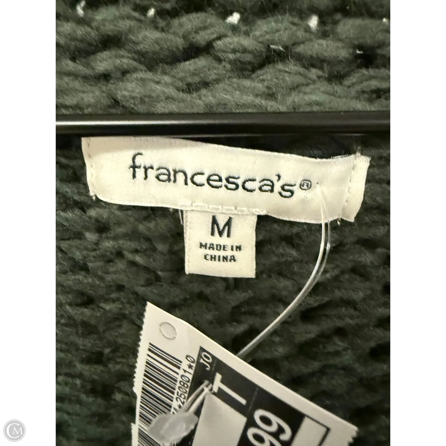 Sweater Cardigan By Francesca's In Green, Size: M