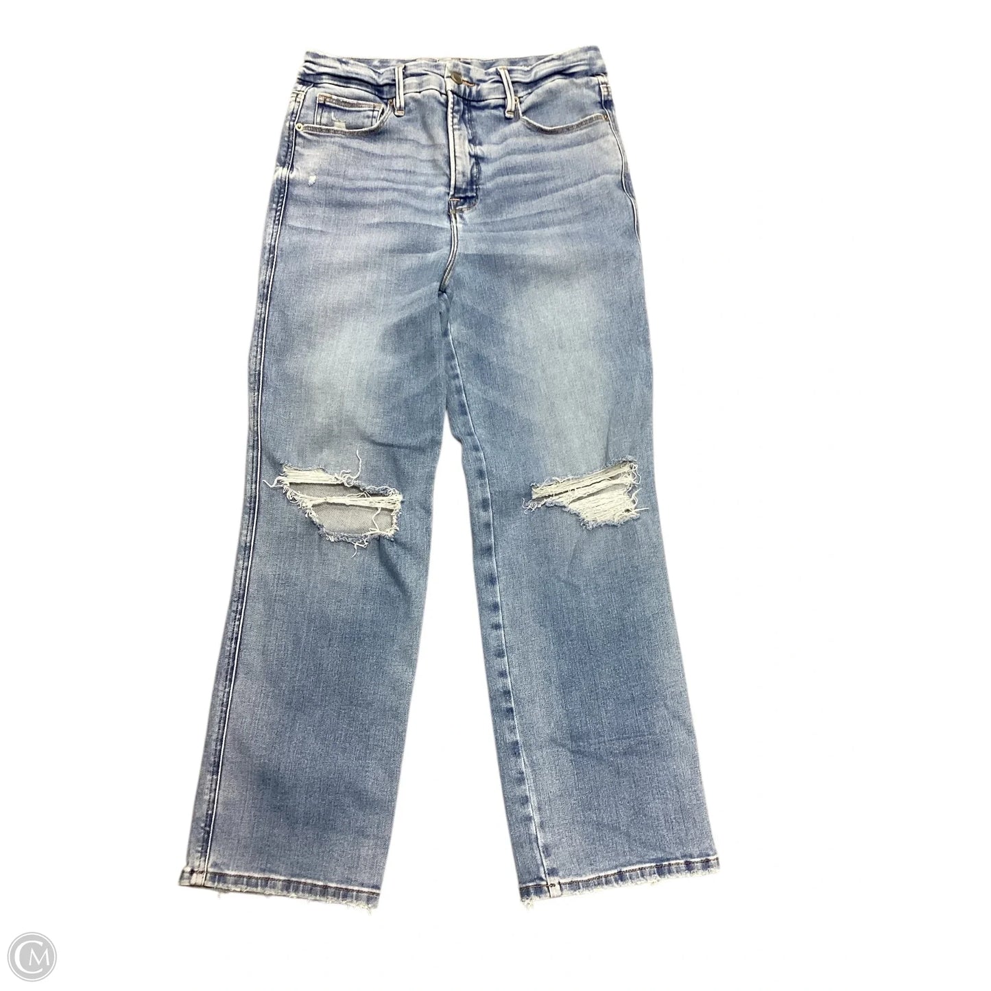 Jeans Straight By Good American In Blue Denim, Size: 10