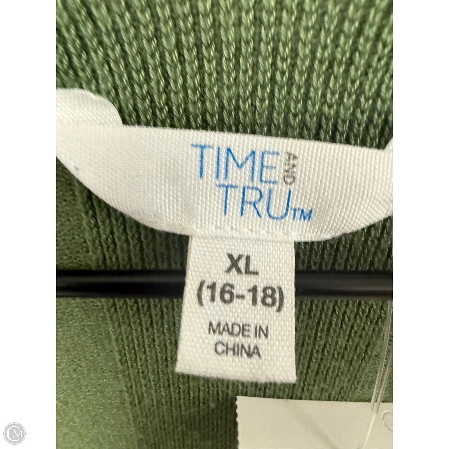Cardigan By Time And Tru In Green, Size: Xl