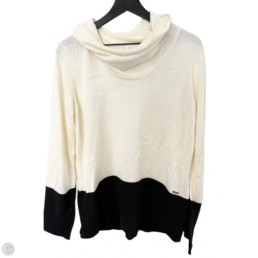 Sweater By Calvin Klein In Black & Cream, Size: Xl