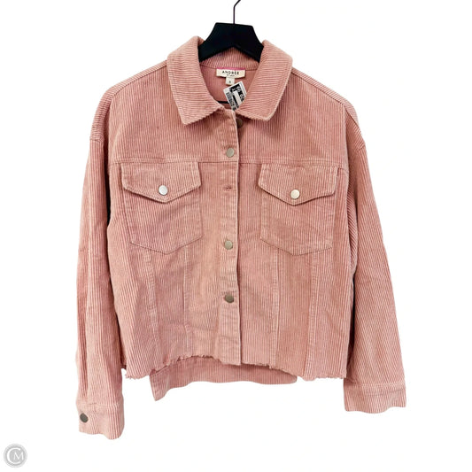 Jacket Shirt By Andree By Unit In Pink, Size: S