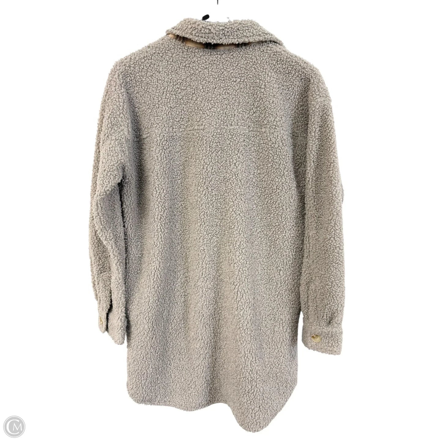 Jacket Shirt By Hem & Thread In Grey, Size: M