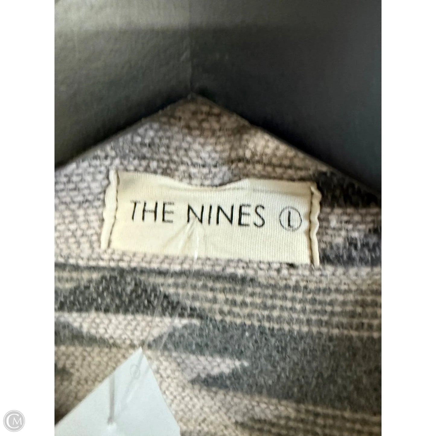 Jacket Shirt By The Nines In Grey & Pink, Size: L