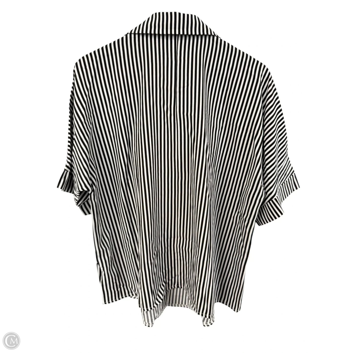 Blouse Long Sleeve By Shein In Black & White, Size: Xl