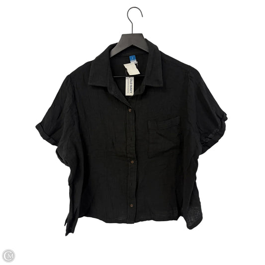 Blouse Short Sleeve By Old Navy In Black, Size: L