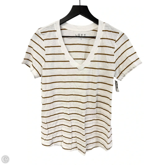 Top Short Sleeve Basic By Loft In Striped Pattern, Size: S