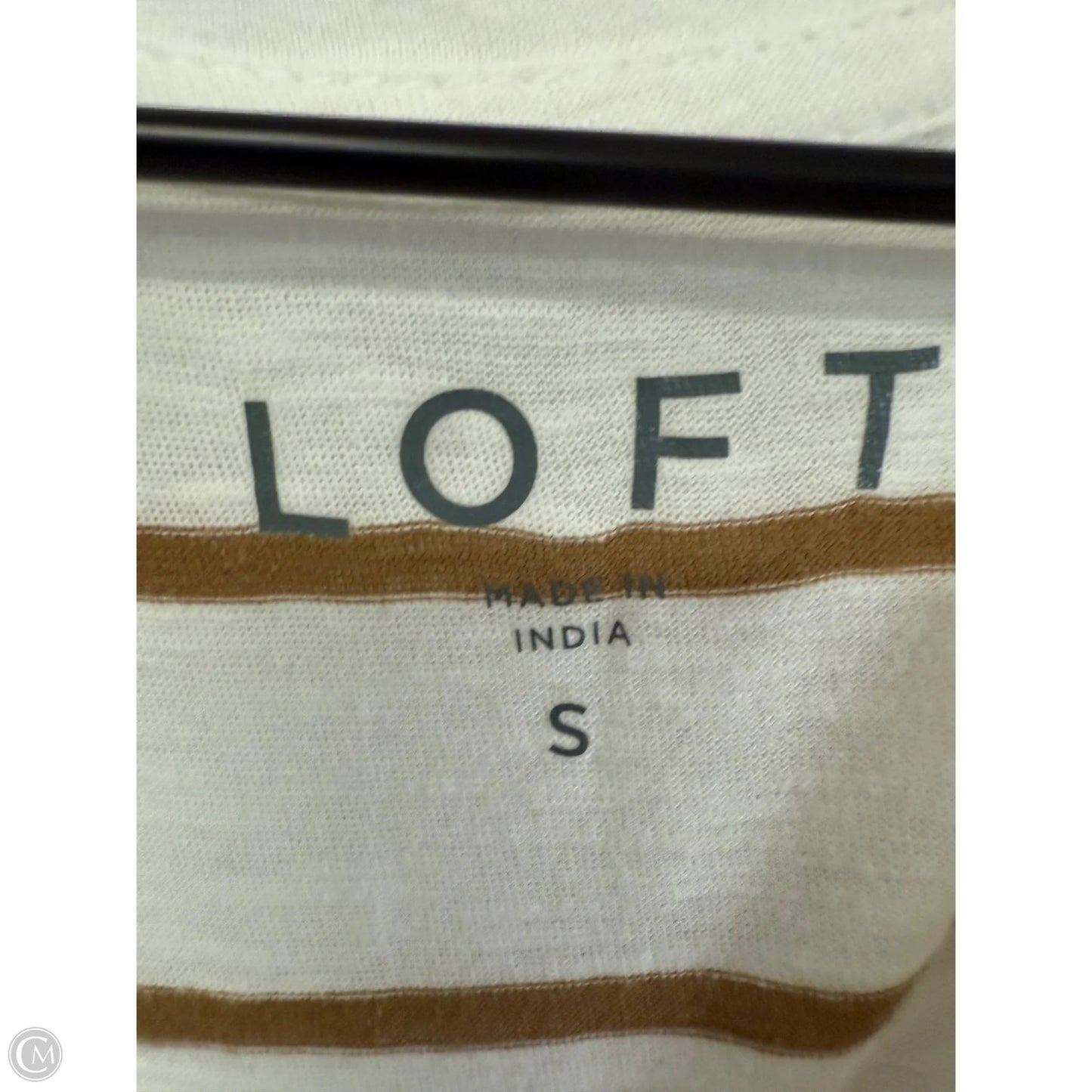 Top Short Sleeve Basic By Loft In Striped Pattern, Size: S