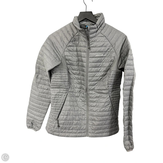 Jacket Puffer & Quilted By Eddie Bauer In Grey, Size: M