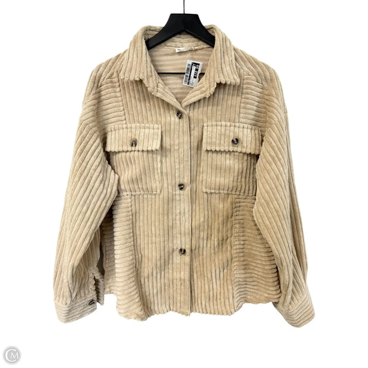 Jacket Shirt By Cmc In Tan, Size: S