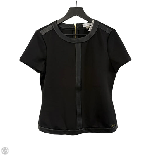 Top Short Sleeve By Calvin Klein In Black, Size: M