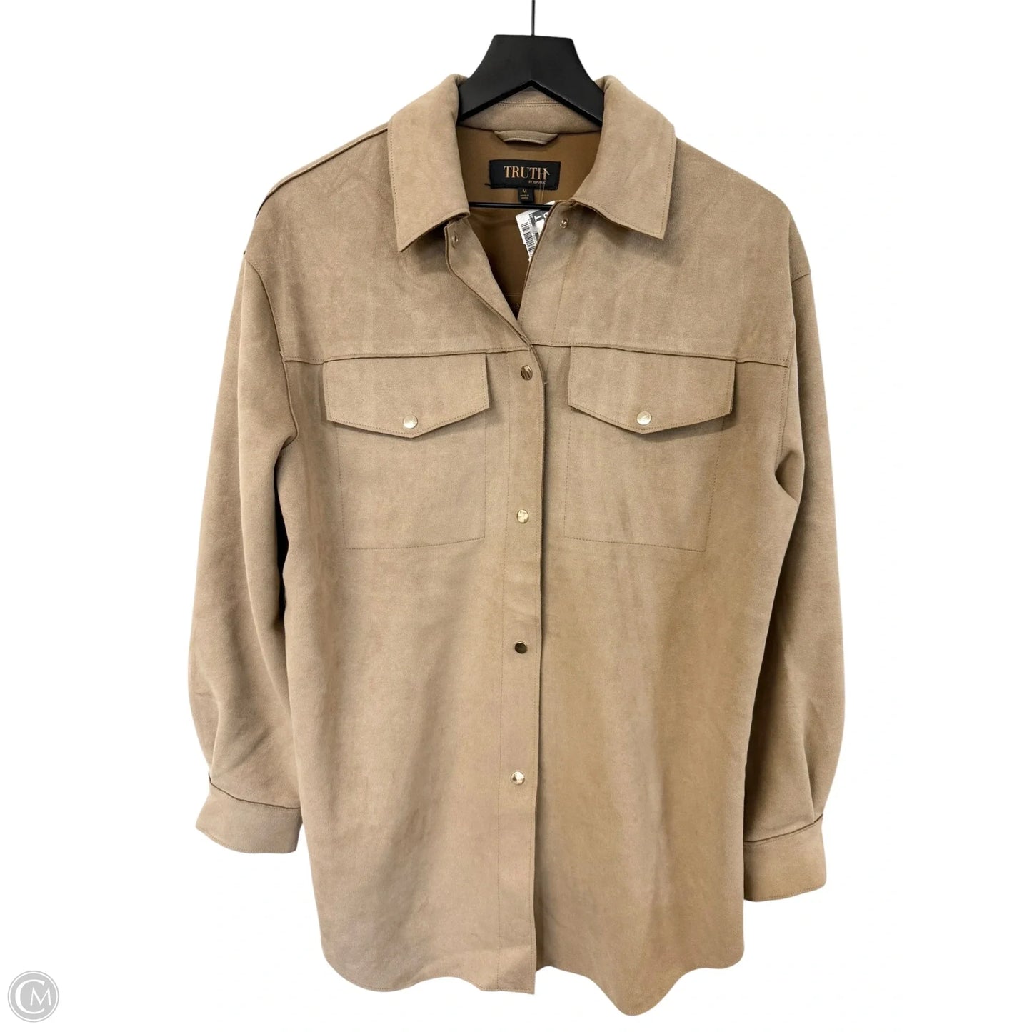 Jacket Shirt By Truth In Beige, Size: M