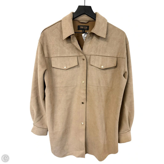 Jacket Shirt By Truth In Beige, Size: M