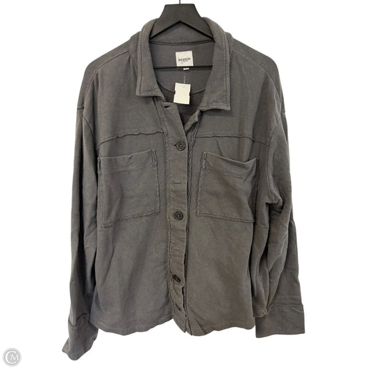 Jacket Shirt By Kensie In Grey, Size: L