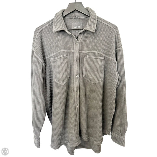 Jacket Shirt By Aerie In Grey, Size: S