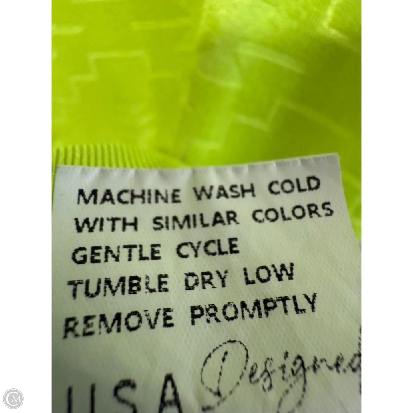 Top Short Sleeve By Cmc In Chartreuse, Size: S