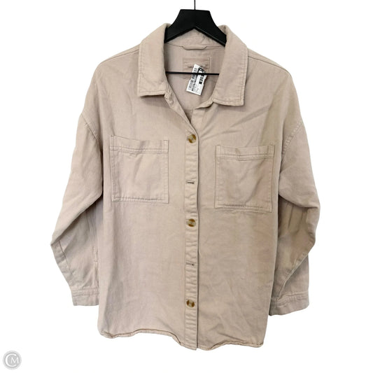 Blouse Long Sleeve By Thread And Supply In Tan Denim, Size: M
