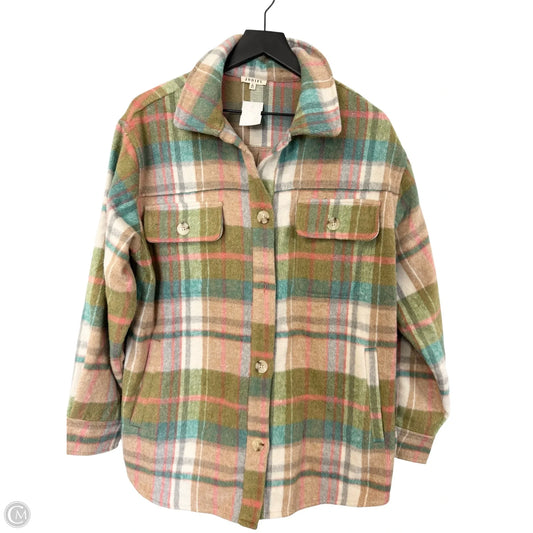 Jacket Shirt By Jodifl In Plaid Pattern, Size: L