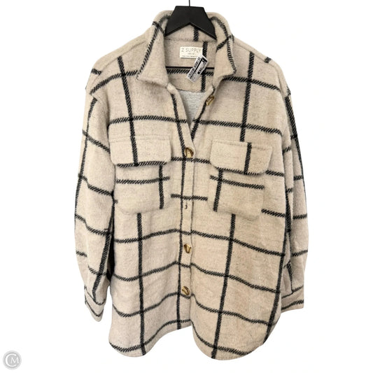 Jacket Shirt By Z Supply In Black & Tan, Size: M