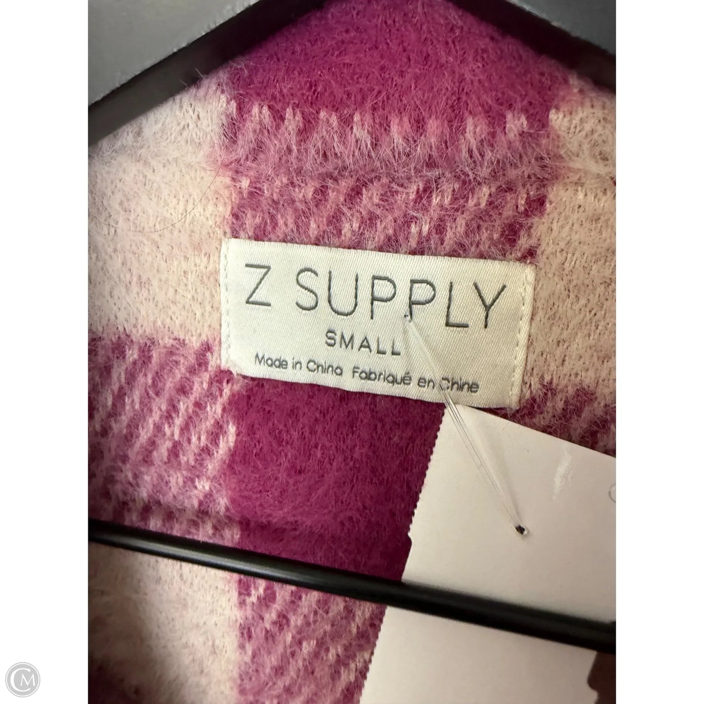 Jacket Shirt By Z Supply In Cream & Purple, Size: S