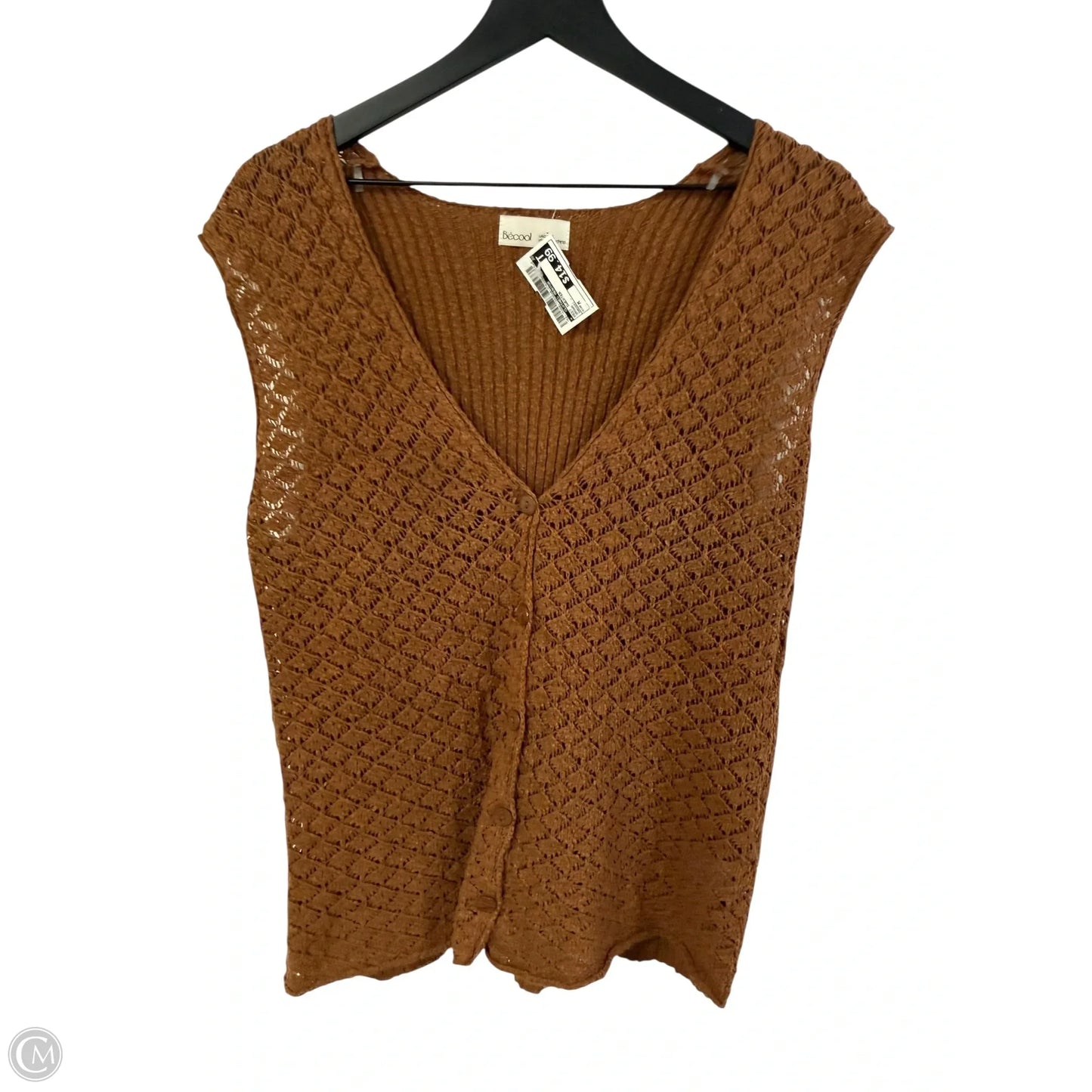 Vest Sweater By Clothes Mentor In Brown, Size: M