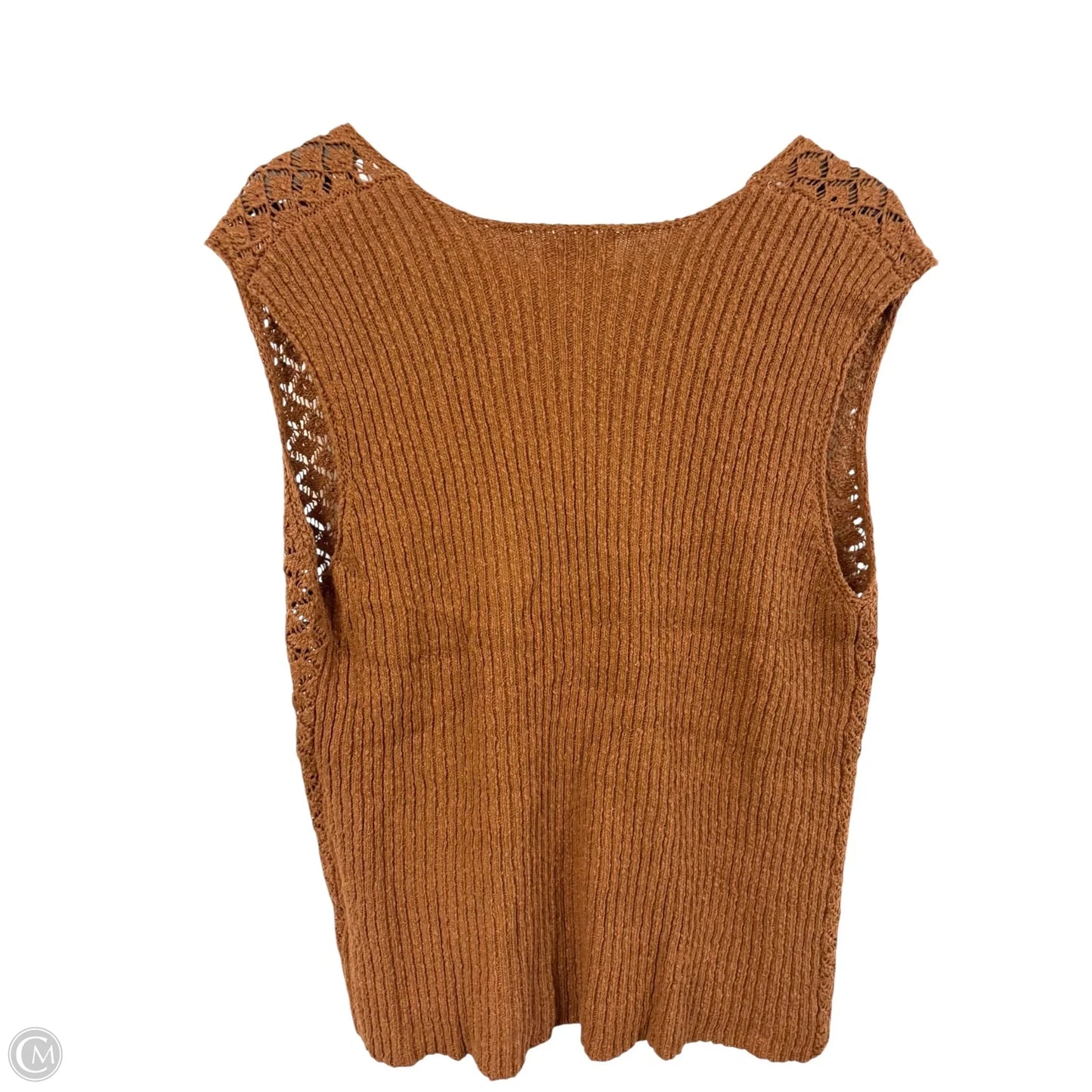 Vest Sweater By Clothes Mentor In Brown, Size: M