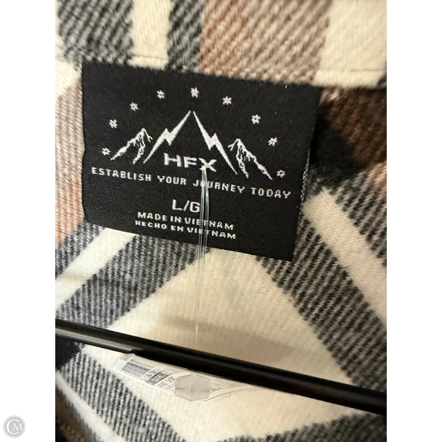 Jacket Shirt By Clothes Mentor In Black & Brown, Size: L