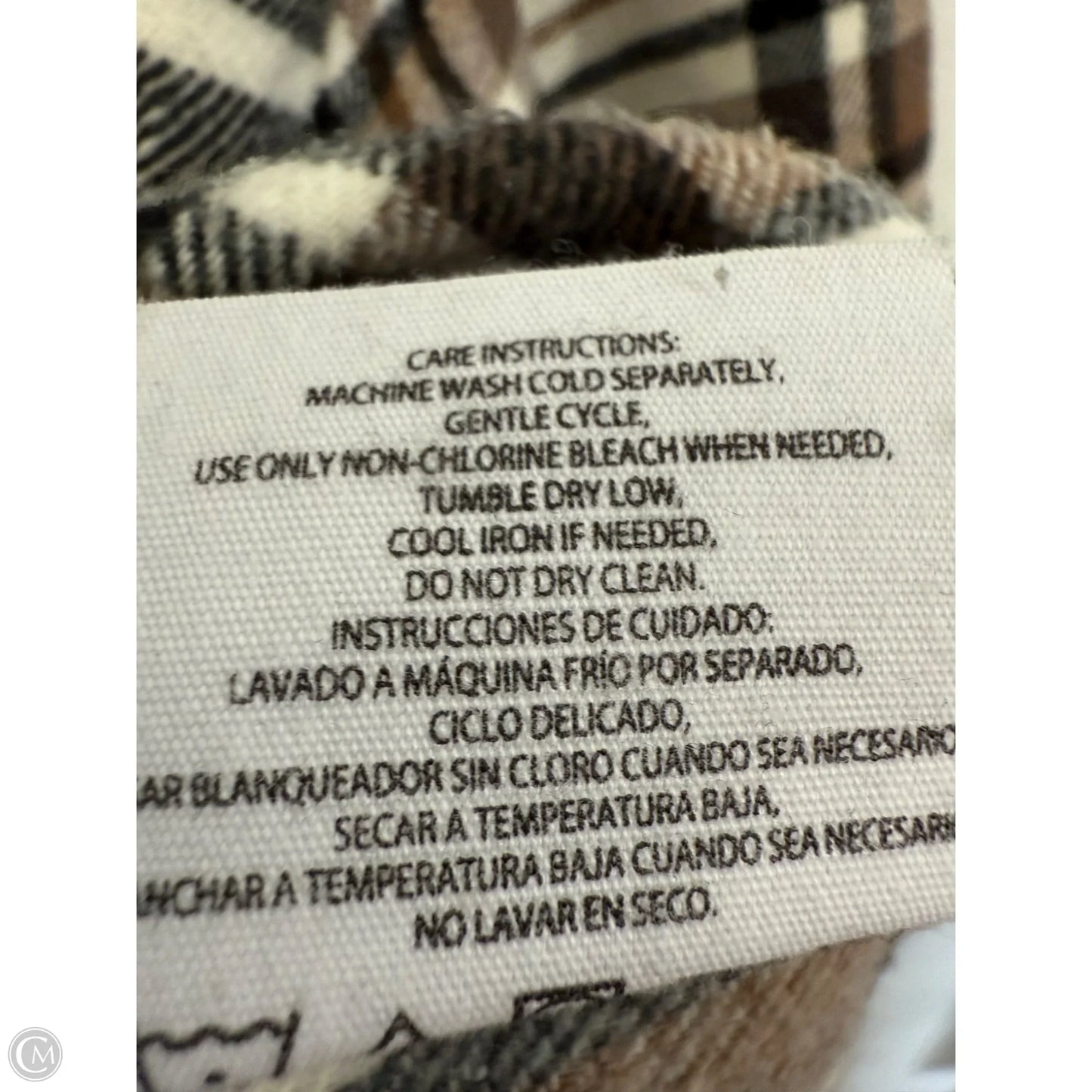 Jacket Shirt By Clothes Mentor In Black & Brown, Size: L